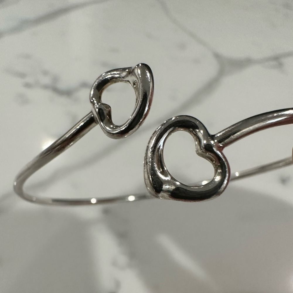 Tiffany and Co. Double Open Heart Bangle Bracelet